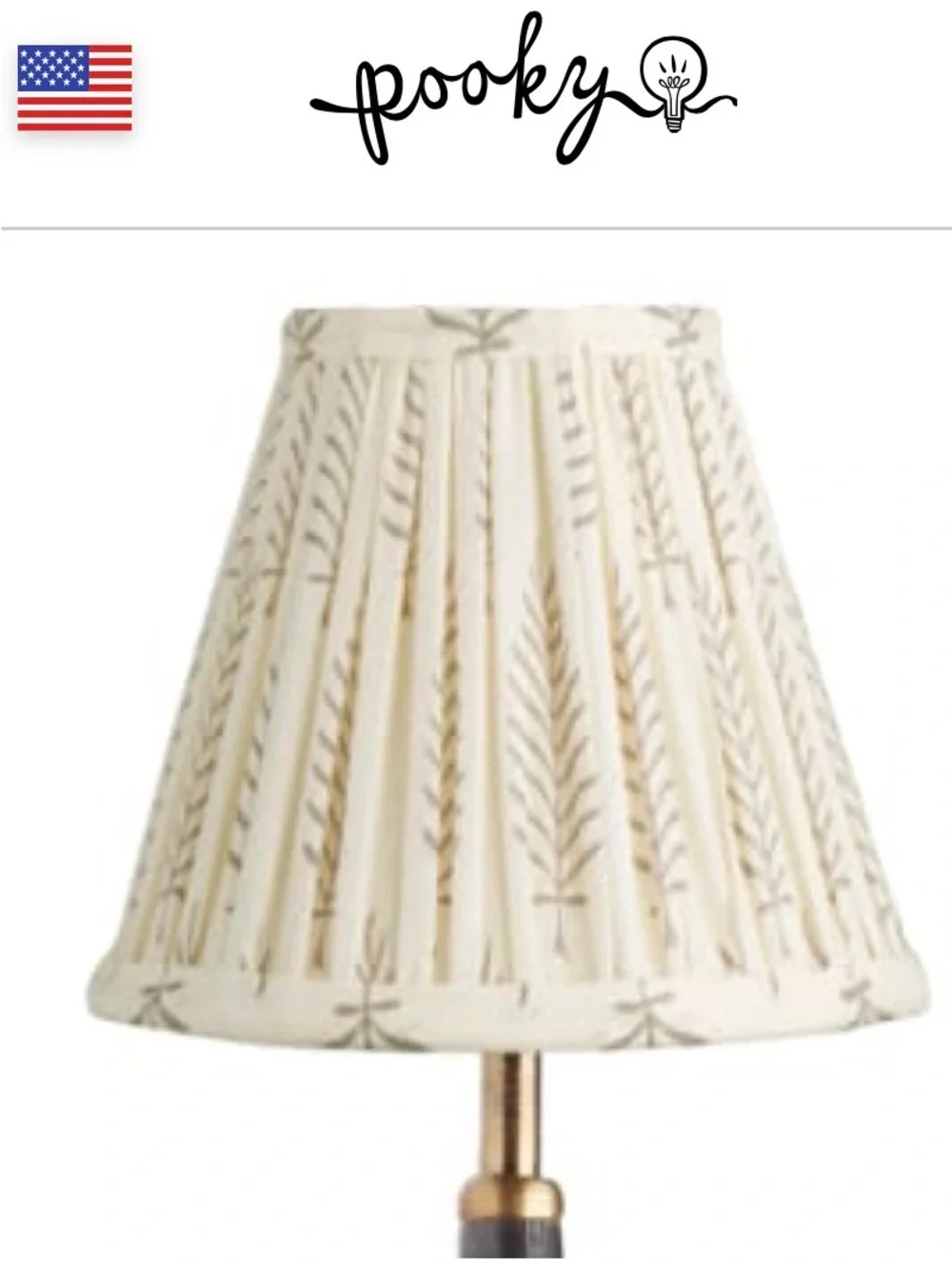 Pooky Cream Patterned Table Lamp Shade -
